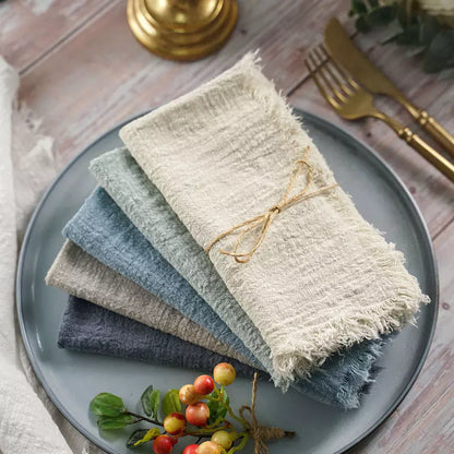 Conjunto de Guardanapos de Tecido para Mesa Posta Rústica - 20 Peças