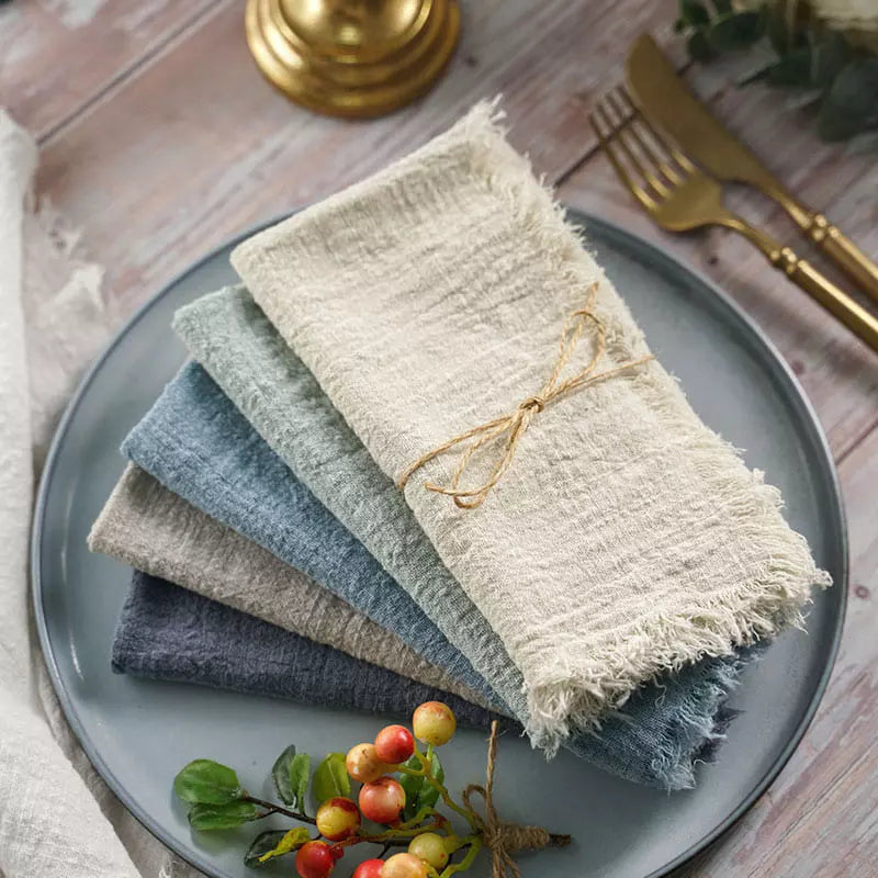 Conjunto de Guardanapos de Tecido para Mesa Posta Rústica - 20 Peças