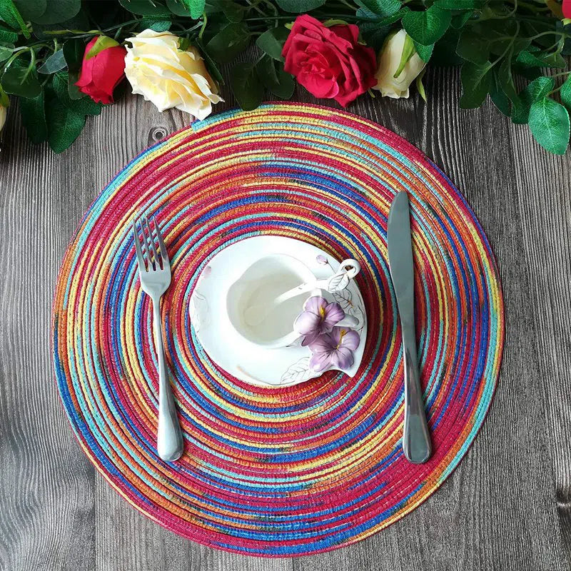 Conjunto de Jogos Americanos Coloridos - 6 Peças para Mesa