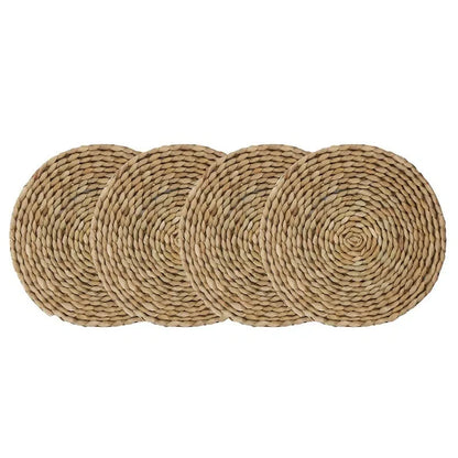 Conjunto de Jogos Americanos em Palha Rattan - 4 Peças para Mesa