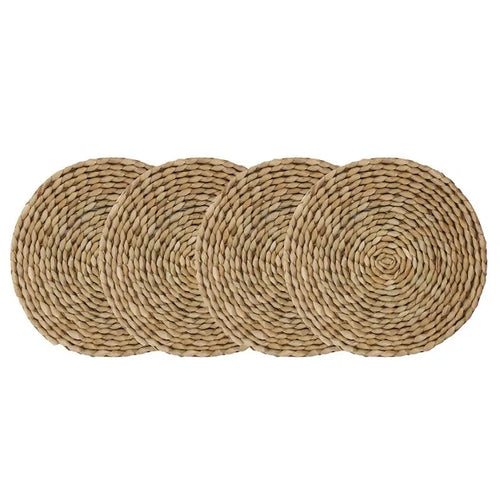 Conjunto de Jogos Americanos em Palha Rattan - 4 Peças para Mesa