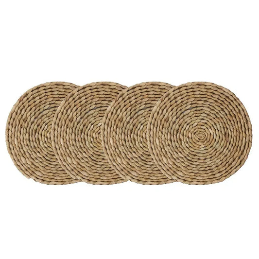 Conjunto de Jogos Americanos em Palha Rattan - 4 Peças para Mesa