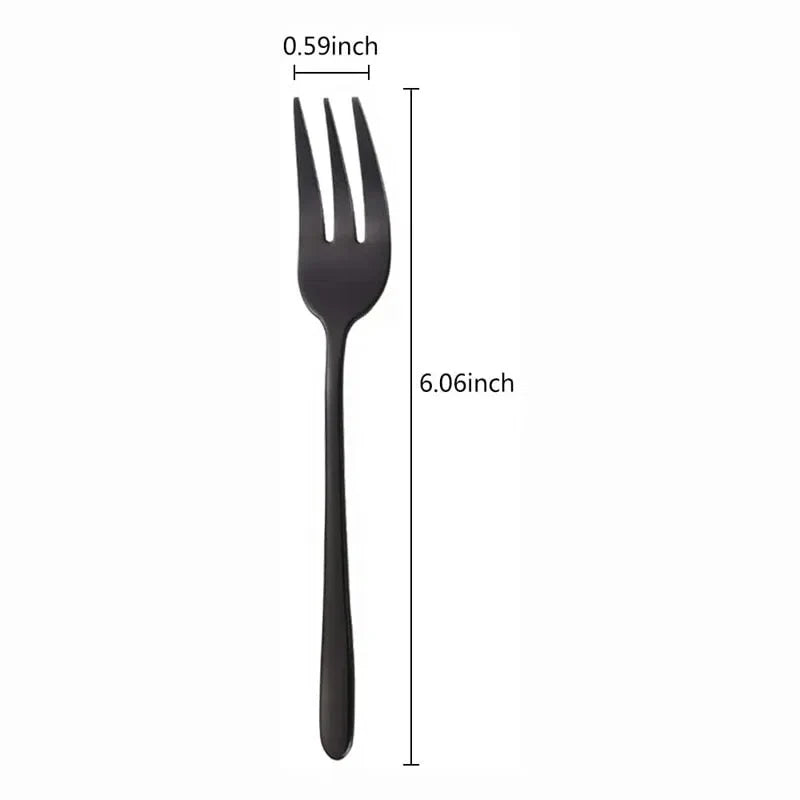 Conjunto de Mini Garfos de Sobremesa em Aço Inox - 6 Peças