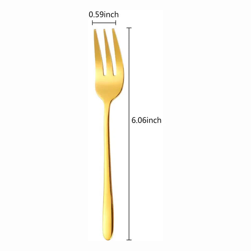 Conjunto de Mini Garfos de Sobremesa em Aço Inox - 6 Peças