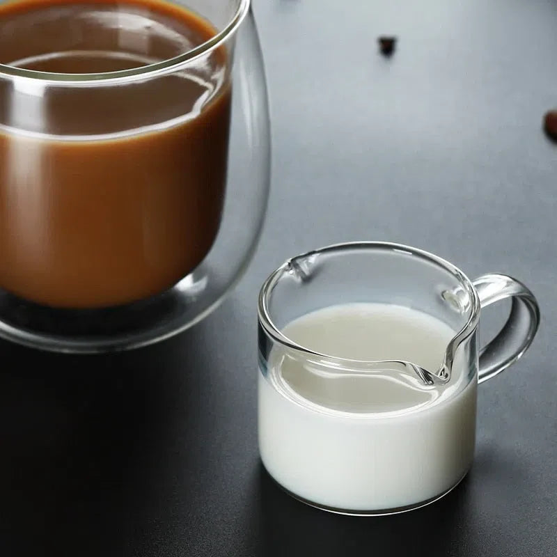 Conjunto de Mini Jarras de Vidro 70ml para Servir Leite, Café, Creme e Molhos - 2 Peças