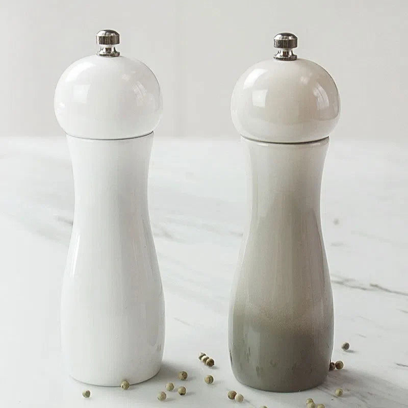 Conjunto de Moedores de Sal e Pimenta de Cerâmica - Acessório de Cozinha Prático e Elegante
