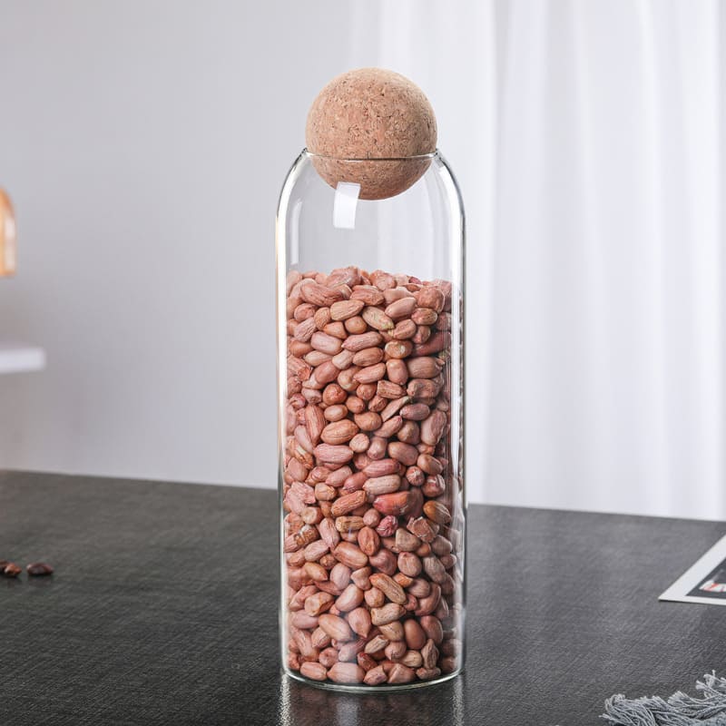 Conjunto de Potes de Vidro Borossilicato com Tampa de Cortiça - Armazenamento Prático e Elegante