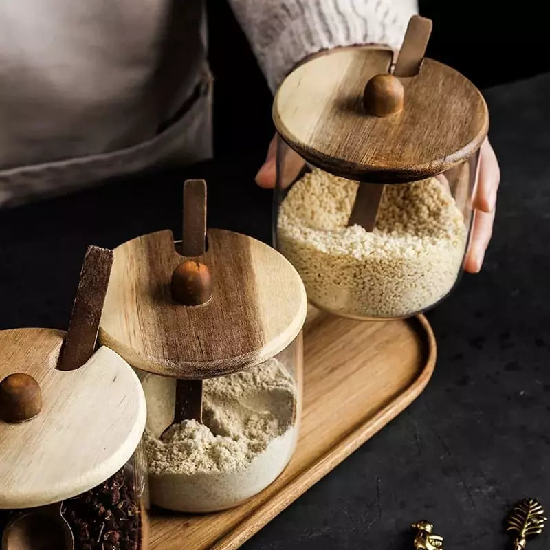 Conjunto de Potes de Vidro com Tampa Hermética – Armazenamento Prático e Elegante