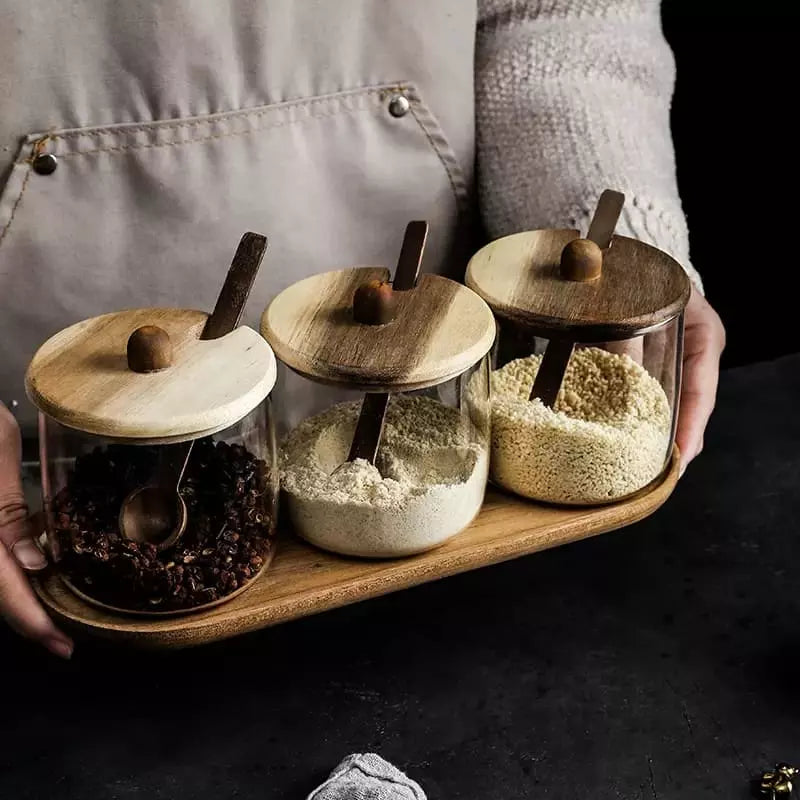 Conjunto de Potes de Vidro com Tampa Hermética – Armazenamento Prático e Elegante