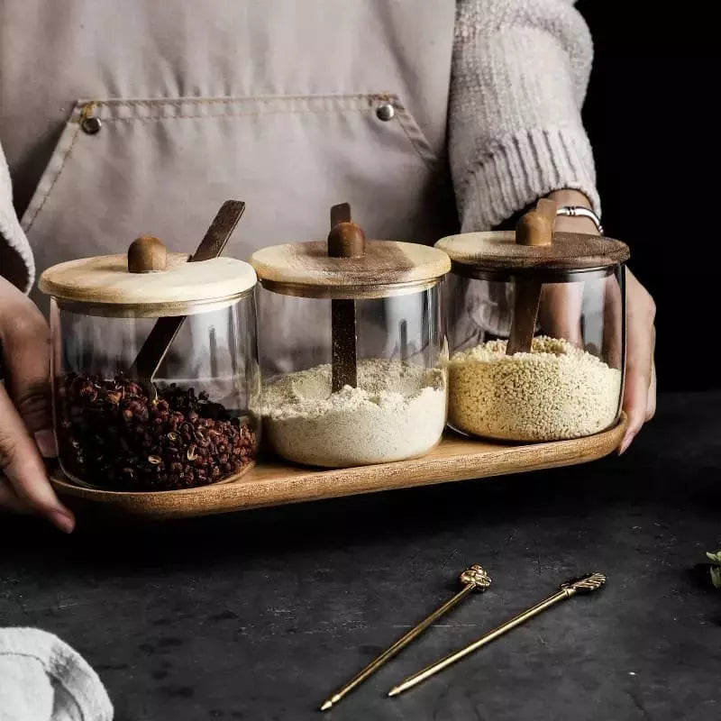 Conjunto de Potes de Vidro com Tampa Hermética – Armazenamento Prático e Elegante