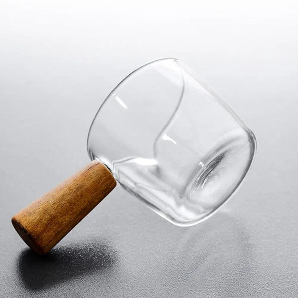 Conjunto de Potes de Vidro para Molhos com Alça de Madeira - 2 Peças
