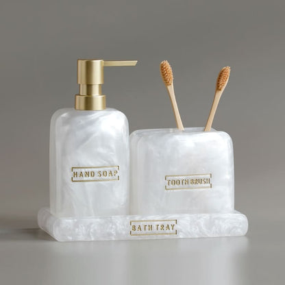 Conjunto de Saboneteira e Acessórios para Banheiro - Kit Lavabo 3 Peças