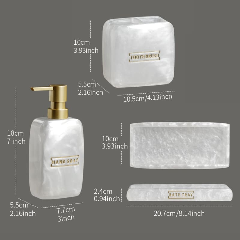 Conjunto de Saboneteira e Acessórios para Banheiro - Kit Lavabo 3 Peças