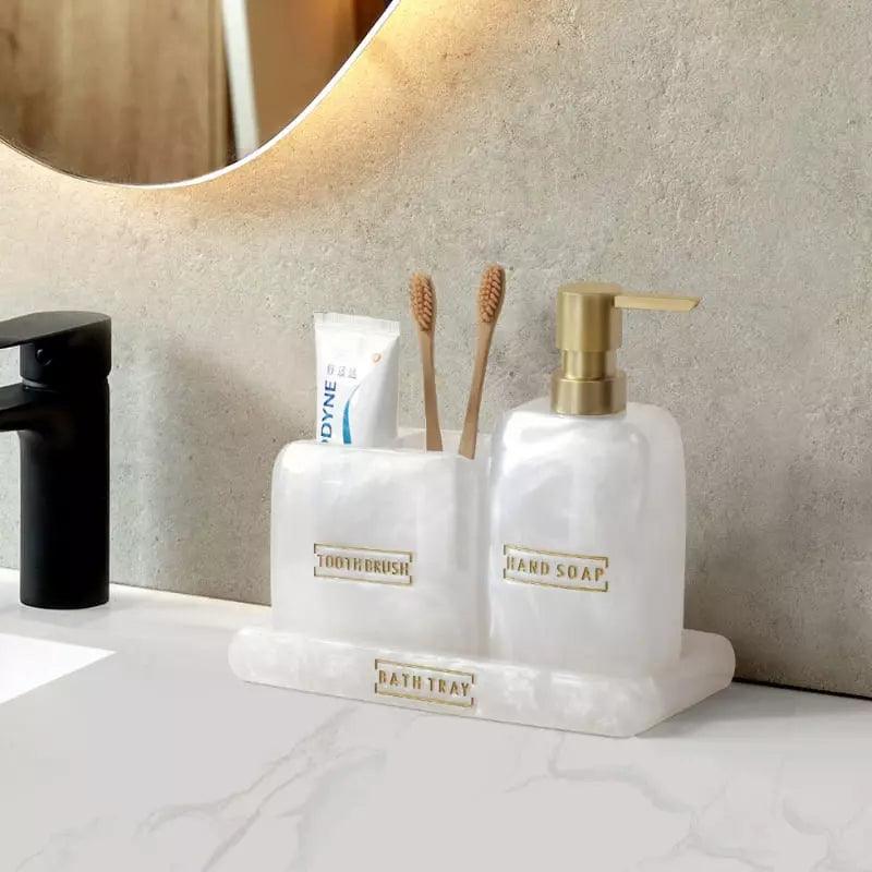 Conjunto de Saboneteira e Acessórios para Banheiro - Kit Lavabo 3 Peças