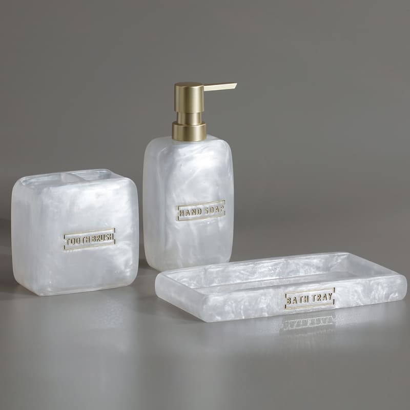 Conjunto de Saboneteira e Acessórios para Banheiro - Kit Lavabo 3 Peças