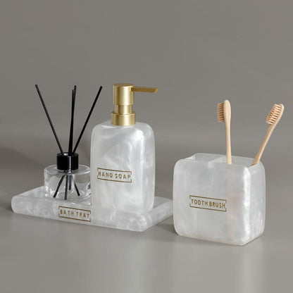 Conjunto de Saboneteira e Acessórios para Banheiro - Kit Lavabo 3 Peças