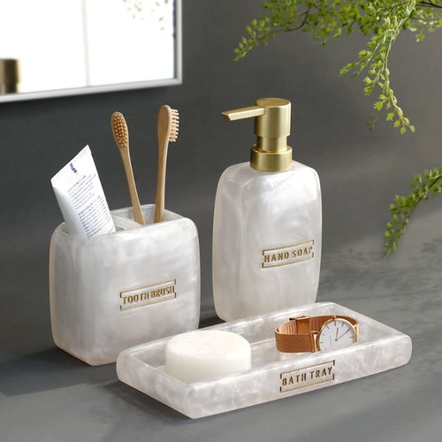 Conjunto de Saboneteira e Acessórios para Banheiro - Kit Lavabo 3 Peças