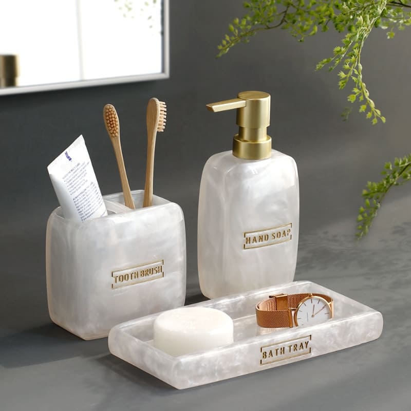Conjunto de Saboneteira e Acessórios para Banheiro - Kit Lavabo 3 Peças
