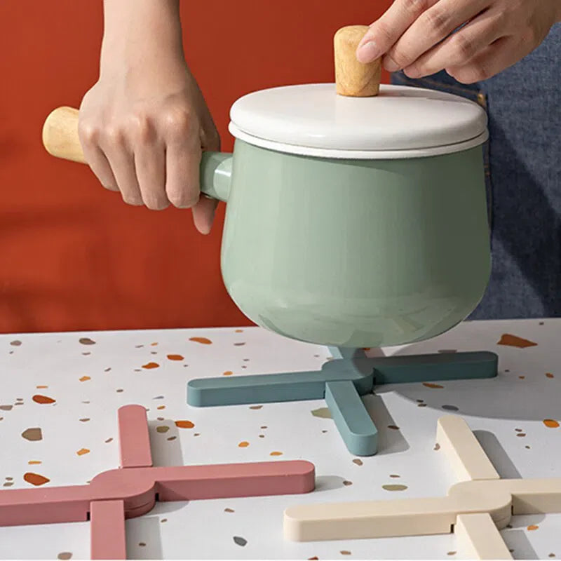 Conjunto de Suportes de Panela em Silicone Dobrável - 4 Unidades