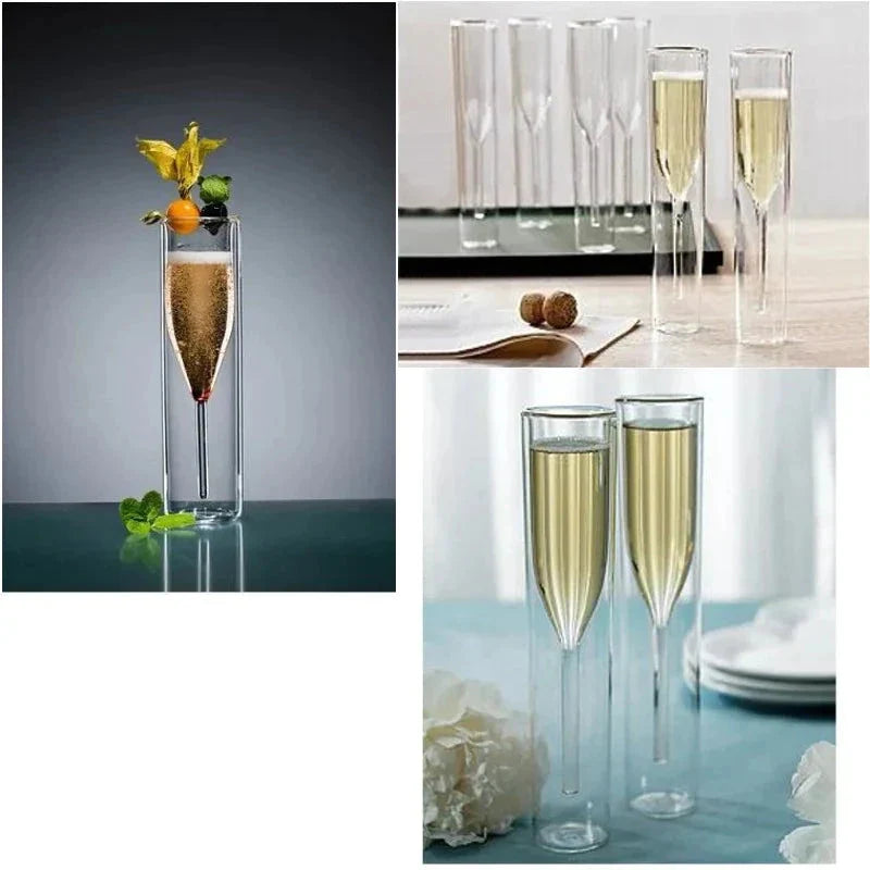 Conjunto de Taças de Vidro Duplo - 2 Peças para Bebidas