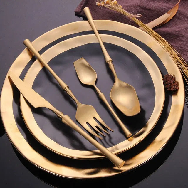 Conjunto de Talheres Ingleses em Aço Inoxidável - 4 Peças