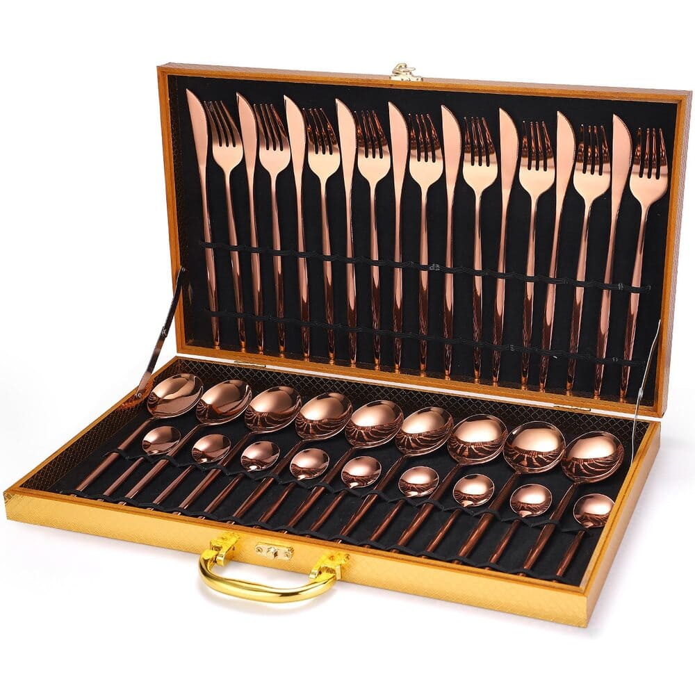 Conjunto de Talheres de Aço Inoxidável 24 Peças - Qualidade Premium
