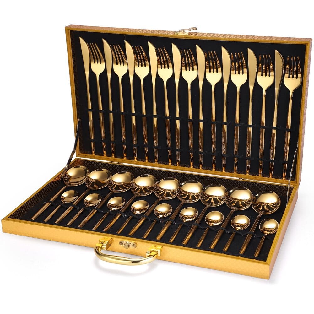 Conjunto de Talheres de Aço Inoxidável 24 Peças - Qualidade Premium
