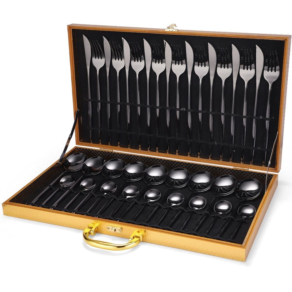 Conjunto de Talheres de Aço Inoxidável 24 Peças - Qualidade Premium