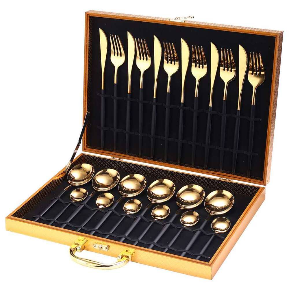 Conjunto de Talheres de Aço Inoxidável 24 Peças - Qualidade Premium