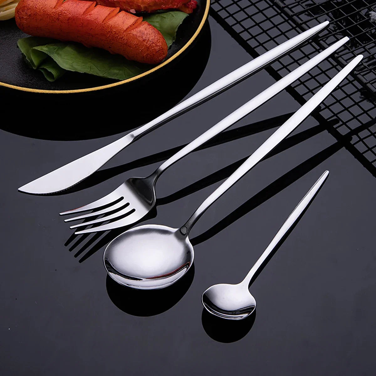 Conjunto de Talheres de Aço Inoxidável 24 Peças - Qualidade Premium