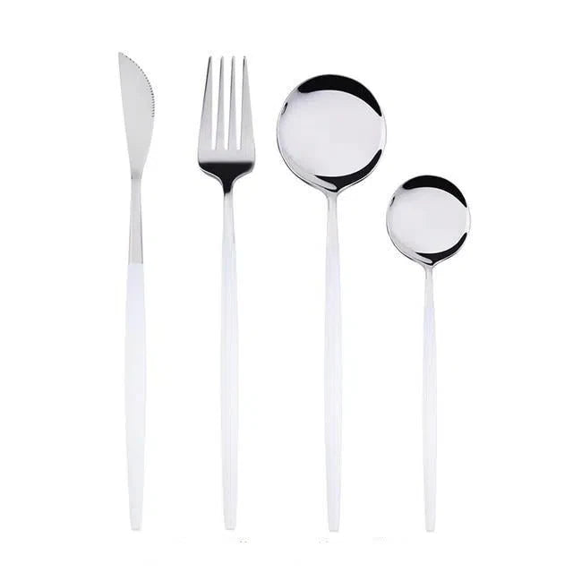 Conjunto de Talheres de Luxo 4 Peças - Aço Inoxidável para Jantar