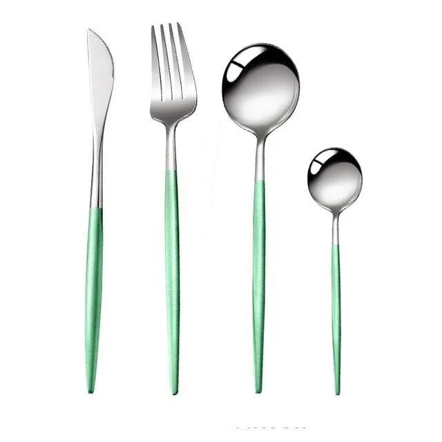 Conjunto de Talheres de Luxo 4 Peças - Aço Inoxidável para Jantar