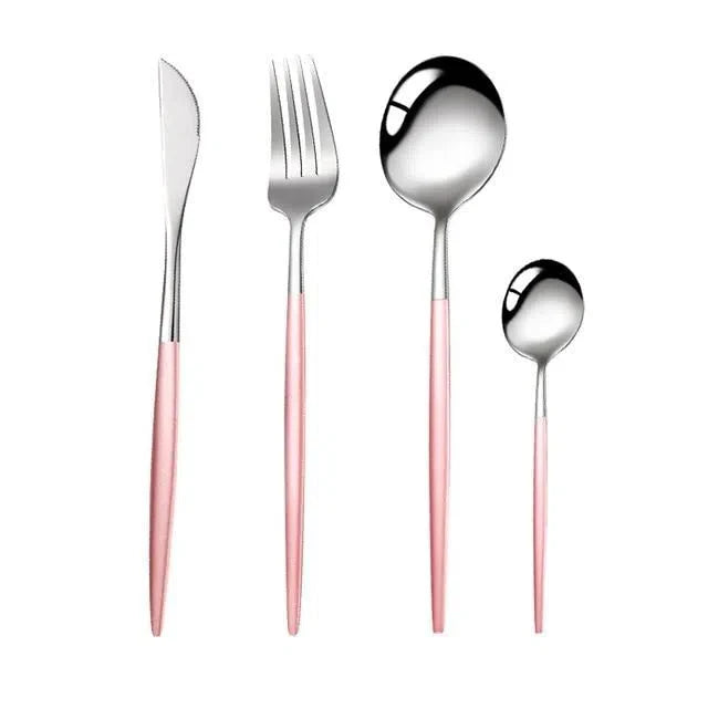 Conjunto de Talheres de Luxo 4 Peças - Aço Inoxidável para Jantar