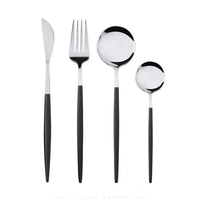 Conjunto de Talheres de Luxo 4 Peças - Aço Inoxidável para Jantar