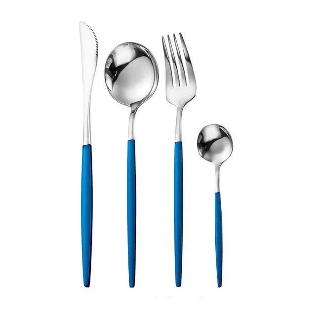 Conjunto de Talheres de Luxo 4 Peças - Aço Inoxidável para Jantar
