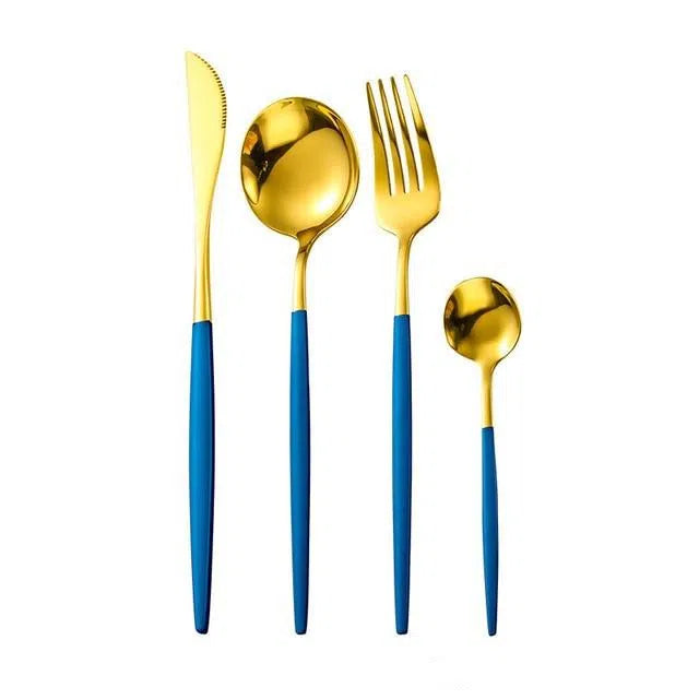 Conjunto de Talheres de Luxo 4 Peças - Aço Inoxidável para Jantar