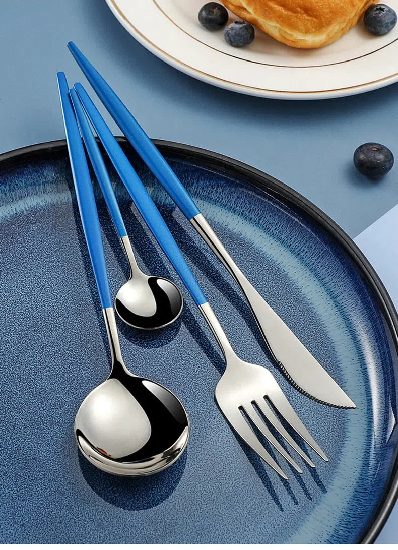 Conjunto de Talheres de Luxo 4 Peças - Aço Inoxidável para Jantar