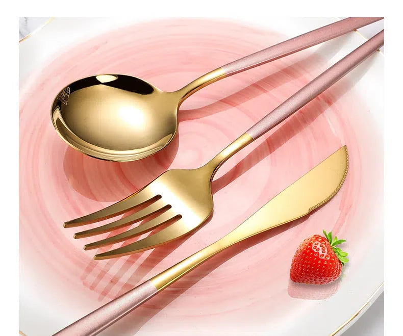 Conjunto de Talheres de Luxo 4 Peças - Aço Inoxidável para Jantar