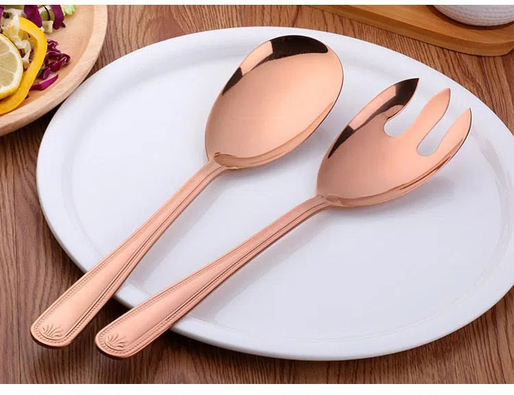 Conjunto de Talheres para Salada em Aço Inoxidável - 16 Peças