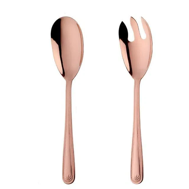 Conjunto de Talheres para Salada em Aço Inoxidável - 16 Peças
