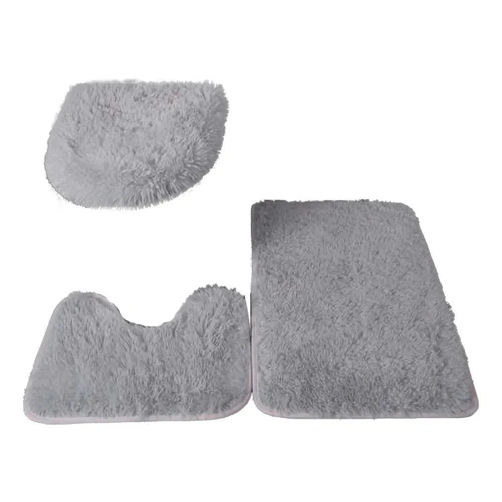 Conjunto de Tapetes Antiderrapantes de Microfibra Ultra Macio com 3 Peças