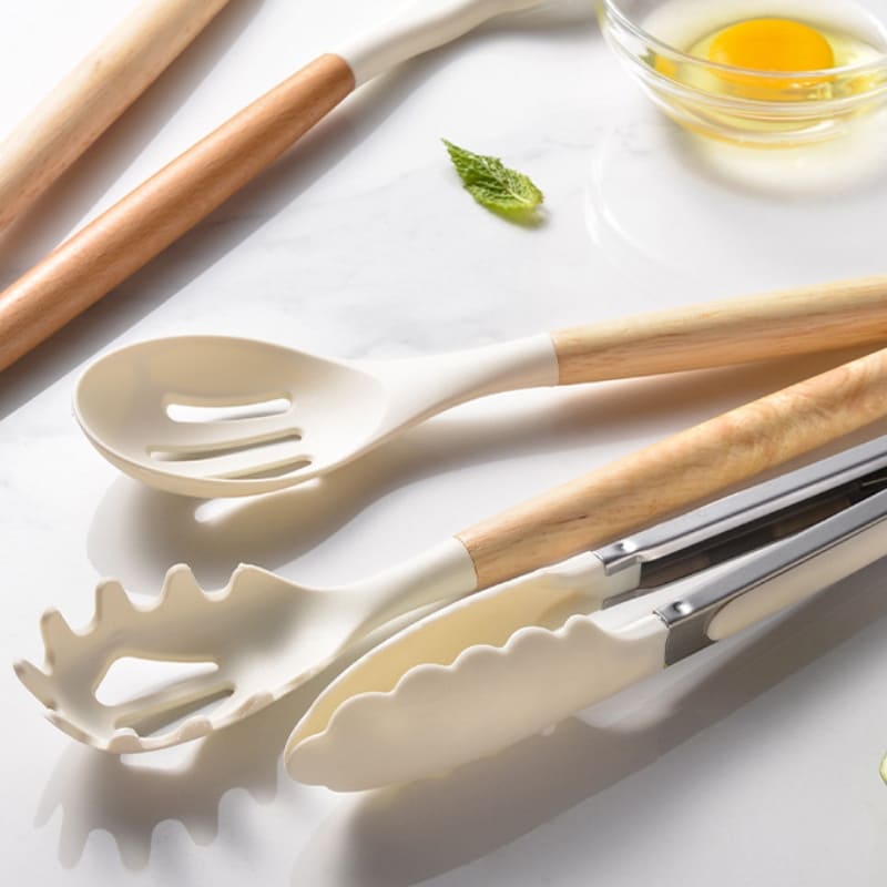 Conjunto de Utensílios de Cozinha 14 Peças em Silicone com Organizador
