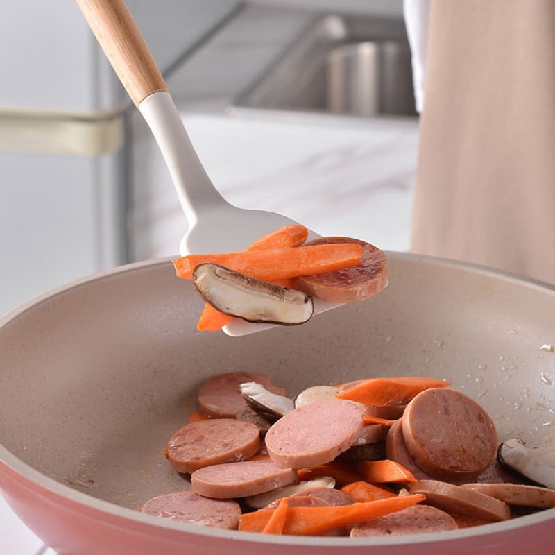 Conjunto de Utensílios de Cozinha 14 Peças em Silicone com Organizador