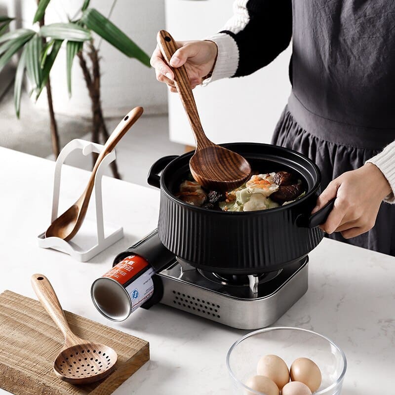 Conjunto de Utensílios de Cozinha em Madeira - 7 Peças
