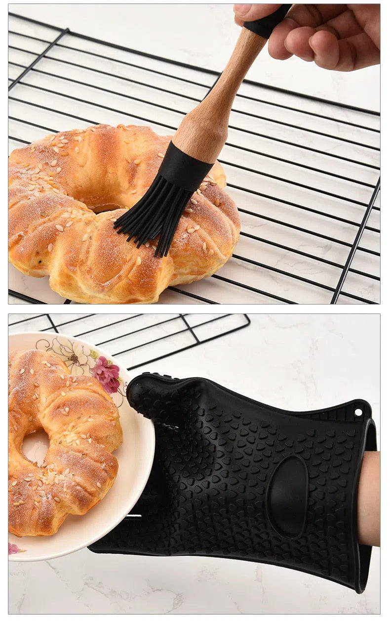 Conjunto de Utensílios de Cozinha em Silicone e Madeira de Carvalho - 11 Peças