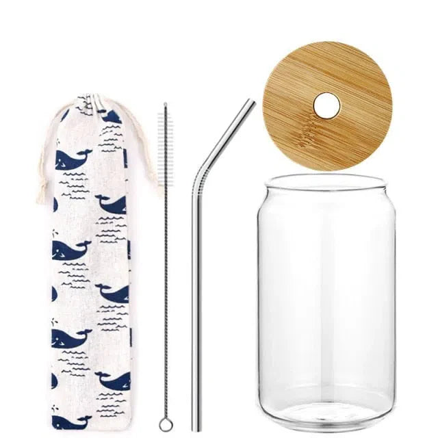 Copo Minimalista com Tampa de Bambu - Capacidade 320ml e 480ml