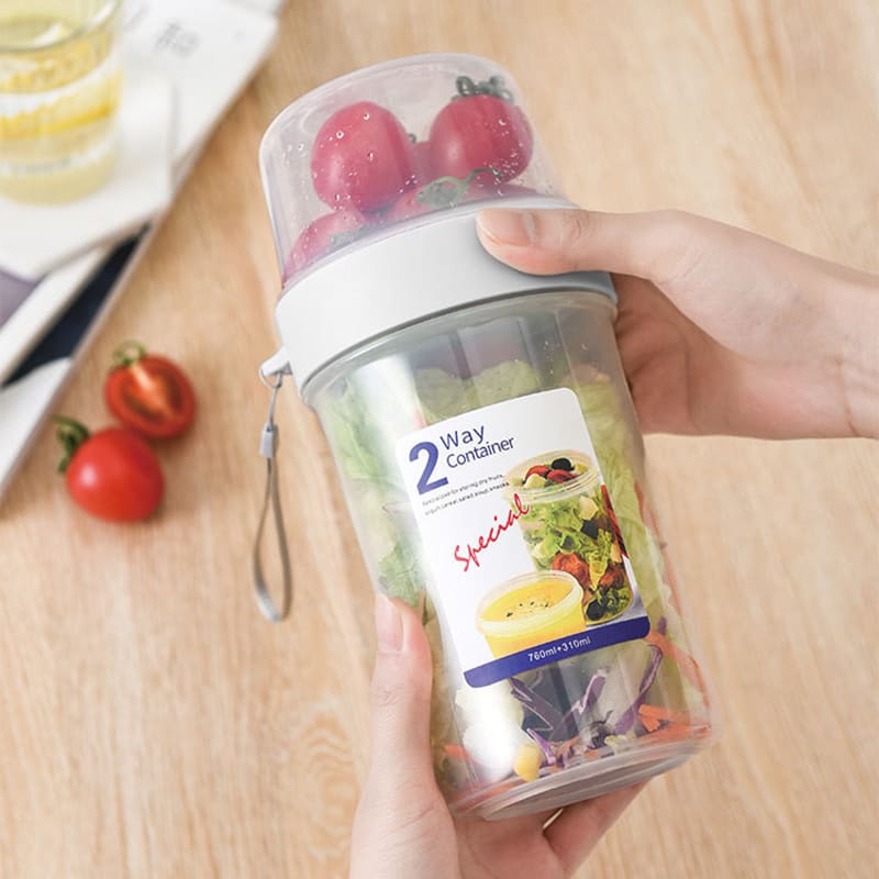 Copo Portátil para Cereais, Saladas e Frutas - Ideal para Café da Manhã