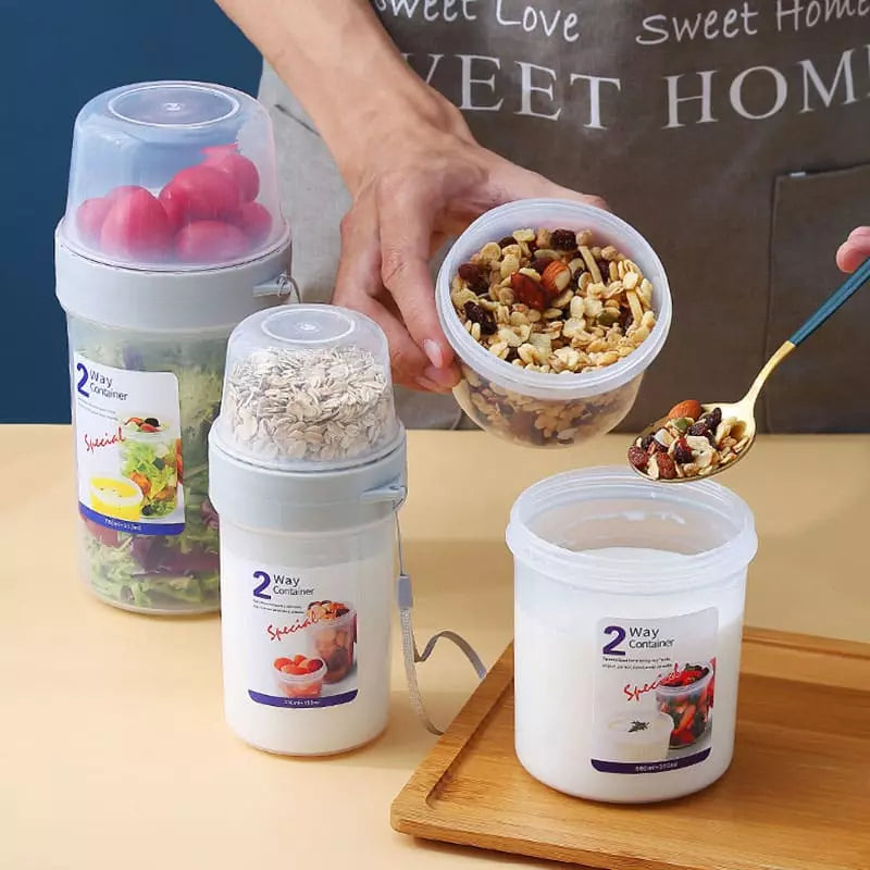 Copo Portátil para Cereais, Saladas e Frutas - Ideal para Café da Manhã