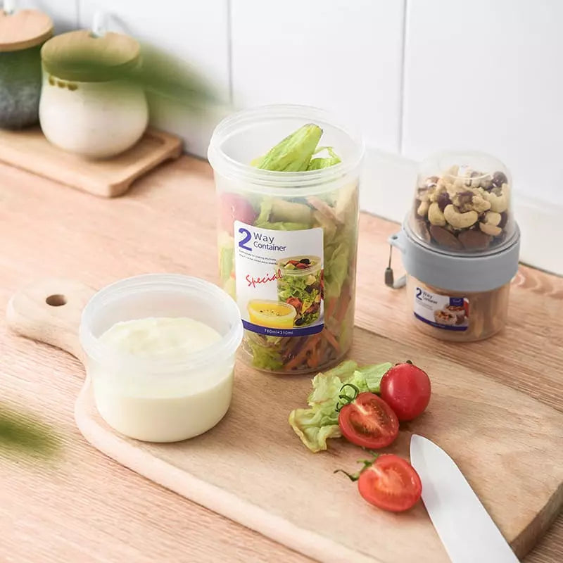 Copo Portátil para Cereais, Saladas e Frutas - Ideal para Café da Manhã