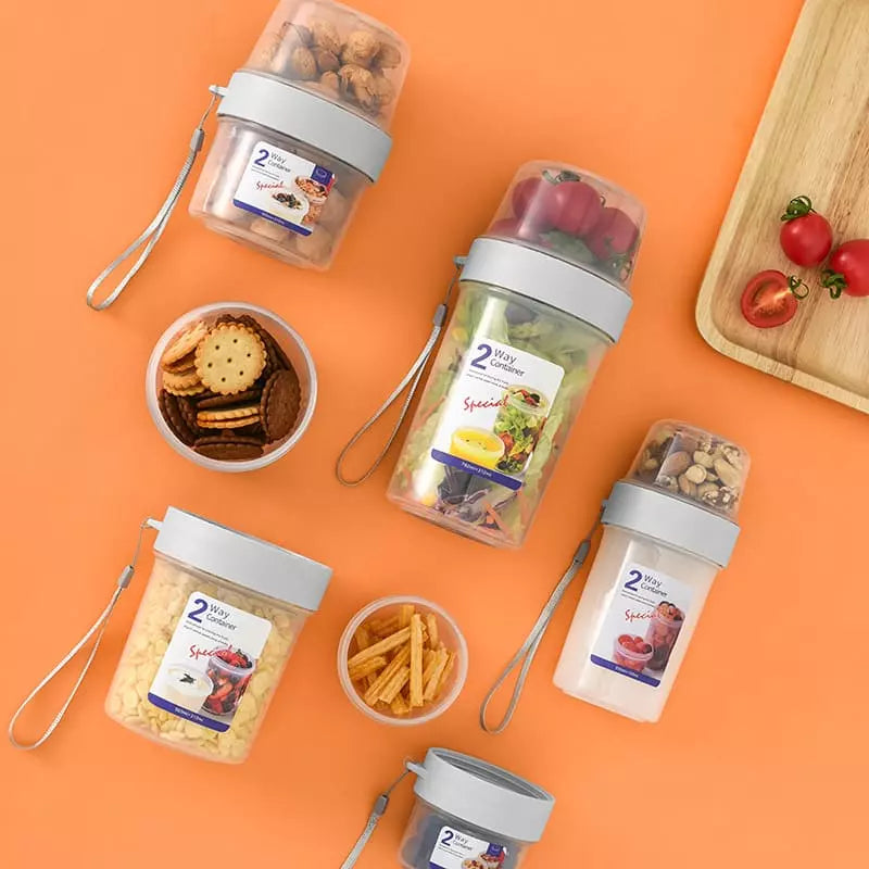 Copo Portátil para Cereais, Saladas e Frutas - Ideal para Café da Manhã